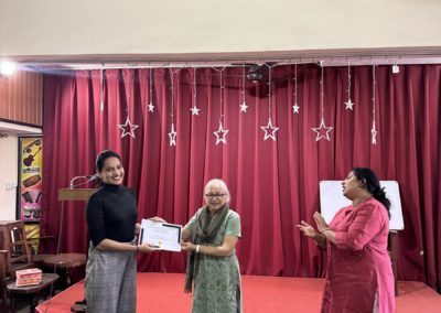 Valedictory of soft skills workshop in association with Toast masters, conducted by Ms. Sapna Shenoy