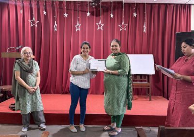 Valedictory of soft skills workshop in association with Toast masters, conducted by Ms. Sapna Shenoy